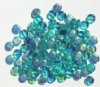 100 6x3mm Transparent Blue Zircon AB Disk Beads